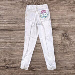 Vintage BILL BLASS Super-High Rise Cream Tapered Leg Denim NWT NOS Mom Jeans 10